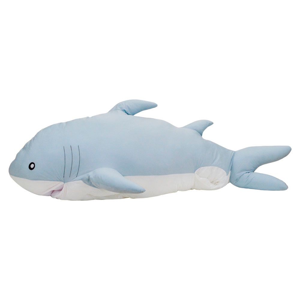 WIZ'A ウィザ ひんやり冷感サメクッション, ブルー, 約100×180cm