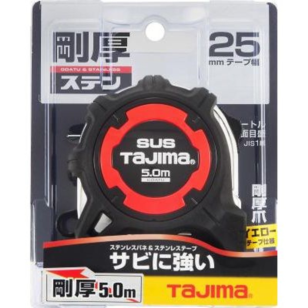 TAJIMA（タジマ）　剛厚Gステン 25mm幅5.0m　GAGSL25-50, ブラック, 5m