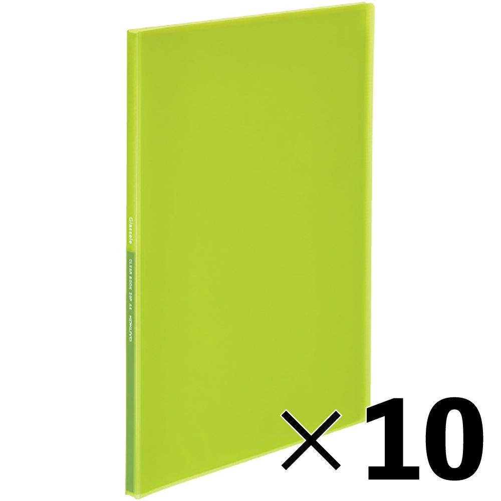 【10冊セット】コクヨ　クリヤーブック　グラッセル　Ａ４　ライトグリーン ラ-GL20LG【メーカー直送・代引不可】, ライトグリーン, A4