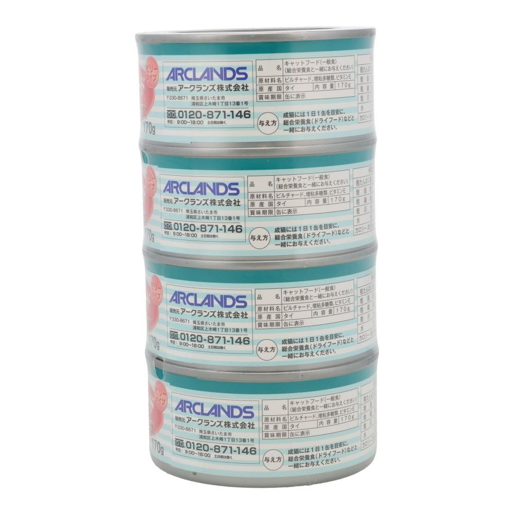 猫の缶詰170ｇ×4Ｐ　ピルチャード, ゼリータイプ, 170g×4P
