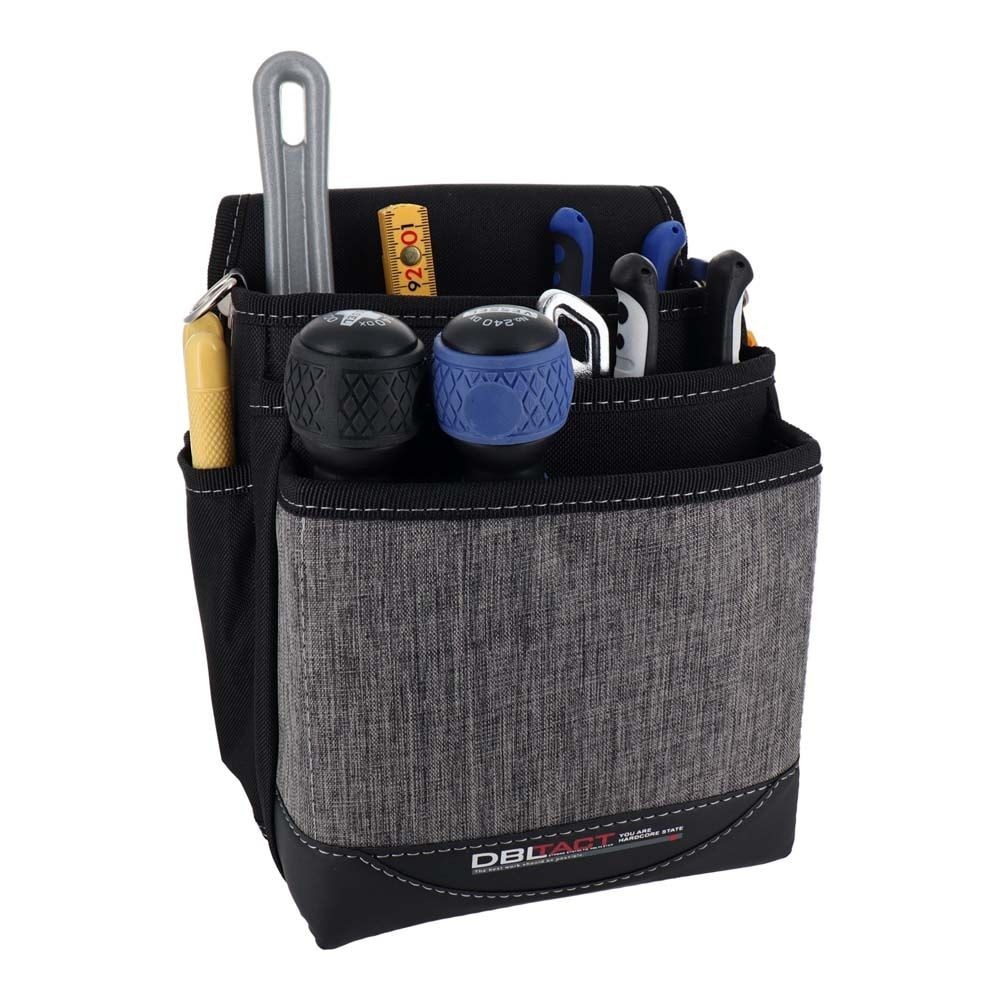 DBLTACT 3段腰袋　杢ブラックDTM-03S, ブラック, DTM-03S