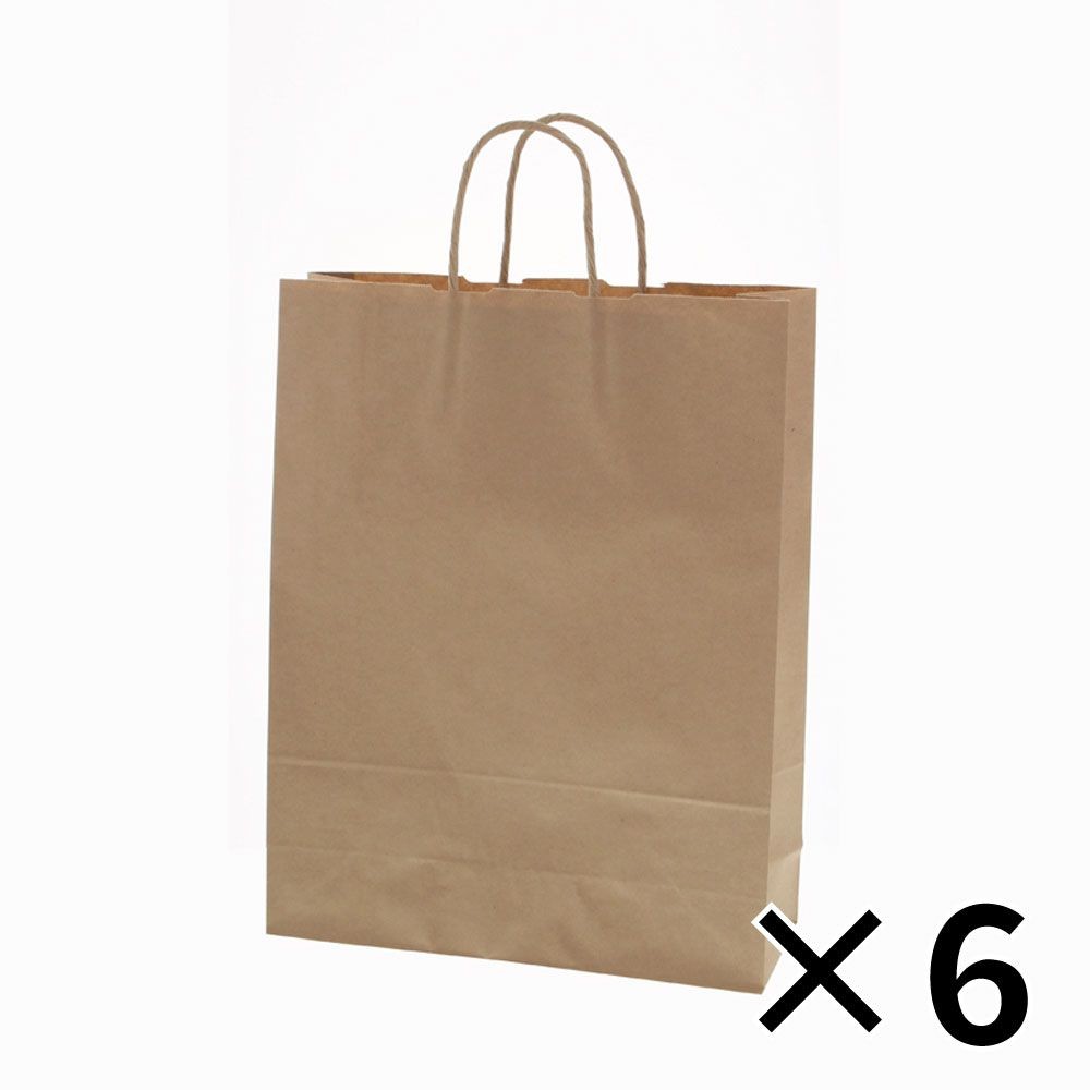 【6個セット】HEIKO 紙袋 25チャームバッグ 25CB 2才 未晒無地 50枚/袋 クラフト シモジマ 【メーカー直送・代引不可】, 無地, 3201200