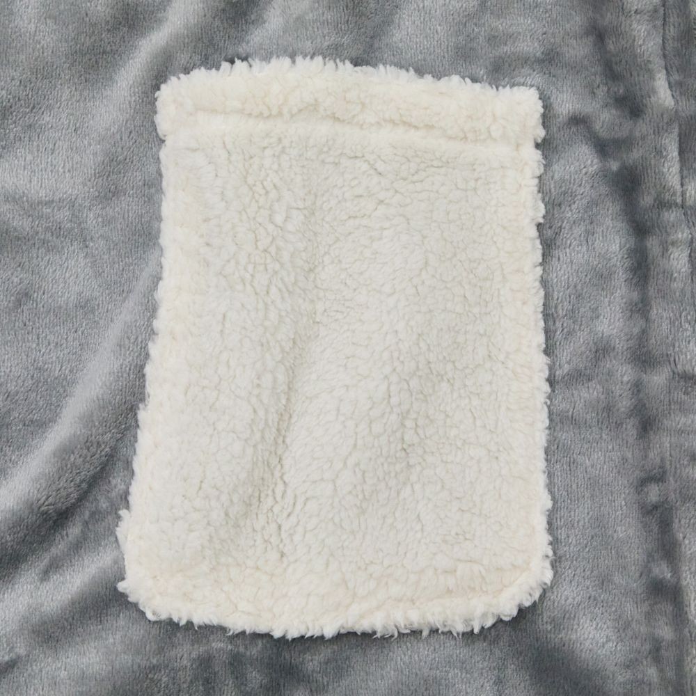 WIZ'A　ウィザ　衿付き着る毛布　ショート丈　グレー, グレー, フリーサイズ