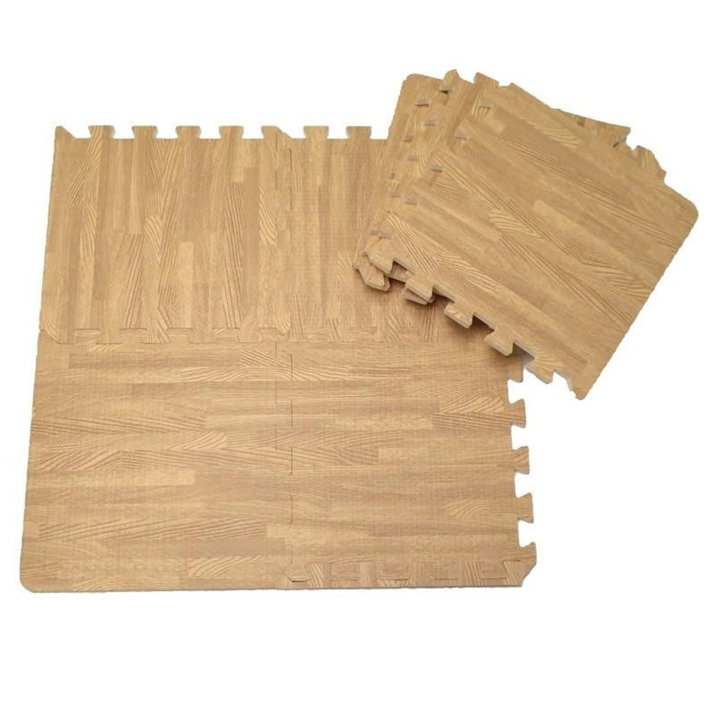 つなげるソフトマット　9枚組　木目柄, ホワイト, 9枚組