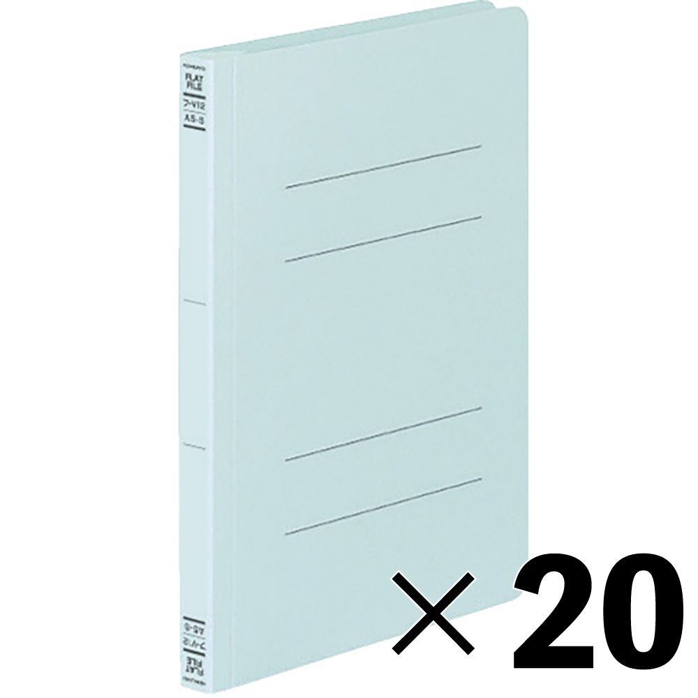 【20冊セット】コクヨ　フラットファイルV樹脂製とじ具A5縦 15mmとじ 青 フ-V12B【メーカー直送・代引不可】, 青, A5S