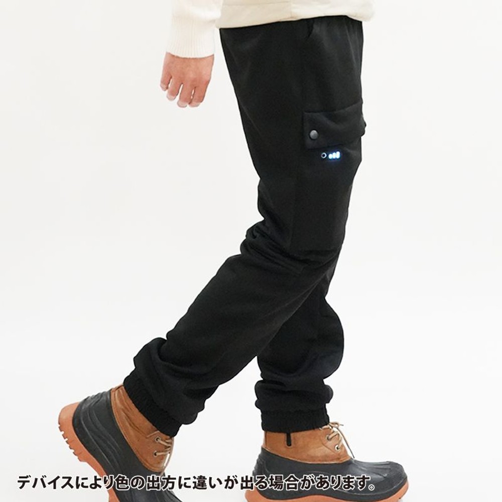 【数量限定】【処分価格】ヒーター内蔵ストレッチパンツ　ブラック, ブラック（S）, Sサイズ