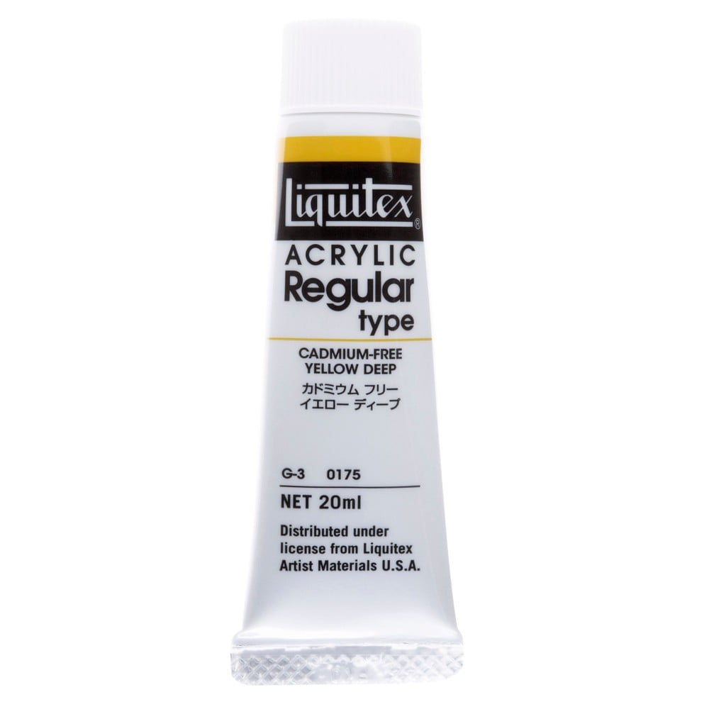 【水性アクリル絵具】リキテックスレギュラー6号チューブ(20ml) 175カドミウムフリー イエロー ディープ