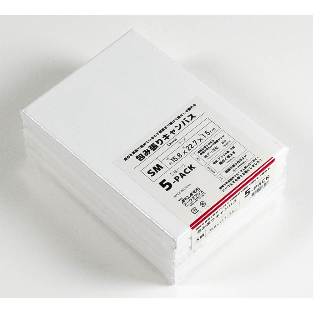 包み張りキャンバスＳＭ　５枚パック, ホワイト, SM(227×158mm)