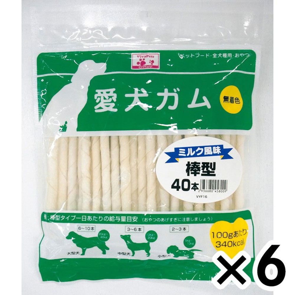 愛犬ガム　　ミルク風味　棒型　40本 &times;6個セット, その他カラー１, その他サイズ１