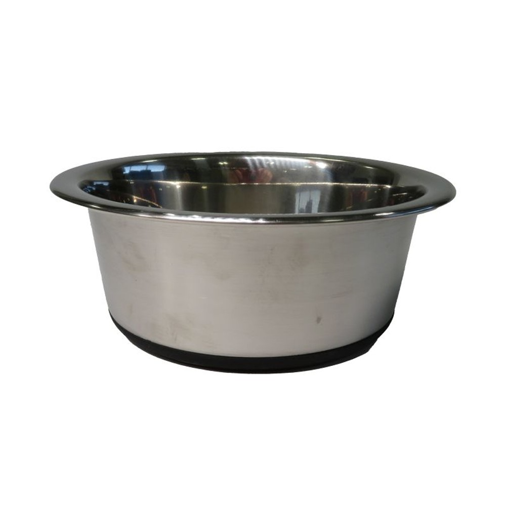 ペット用ステンレス皿型食器すべり止め付き, シルバー（直径13.5）, 13.5cm