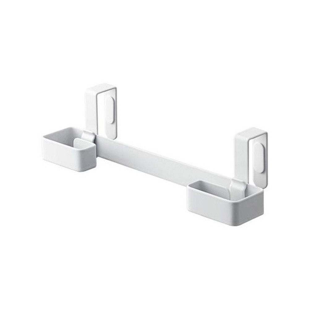 山崎実業 レジ袋＆タオルハンガー プレート Plate ホワイト 7918, ホワイト, 22.3×6.5×5.7cm