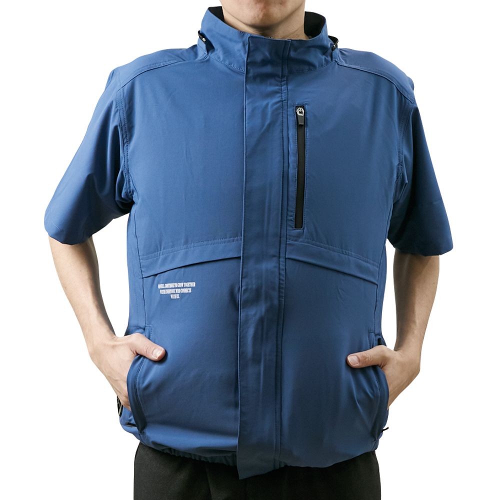 【2025年モデル】ウイザ WIZ'A サイドファン空調ウェアＰＲＯ　半袖　ブルーグレー, ブルーグレー, 4Lサイズ