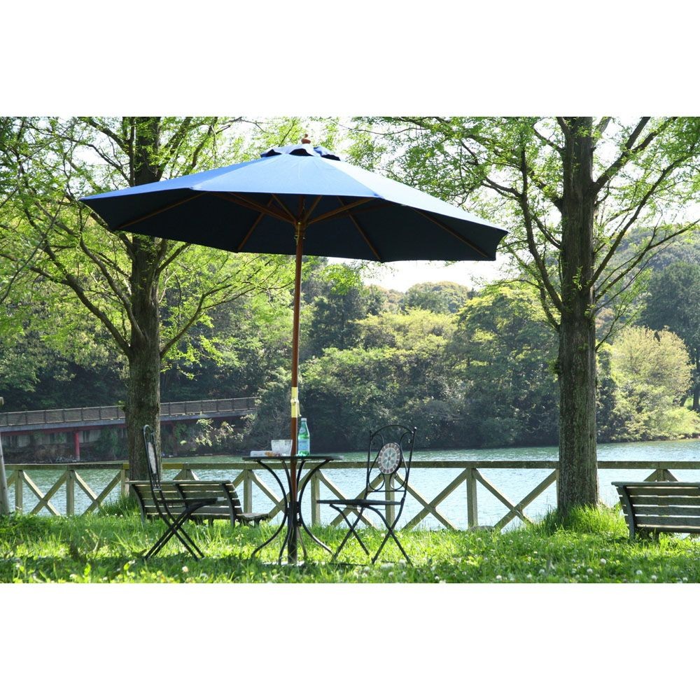 不二貿易  木製パラソル　270ｃｍ, アイボリー, 直径約2.5m