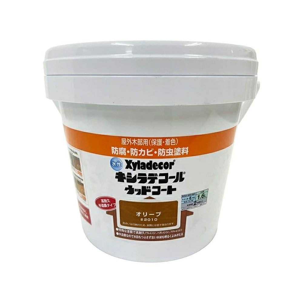 カンペハピオ 水性 キシラデコール ウッドコートS オリーブ 1.6L, オリーブ, 1.6L
