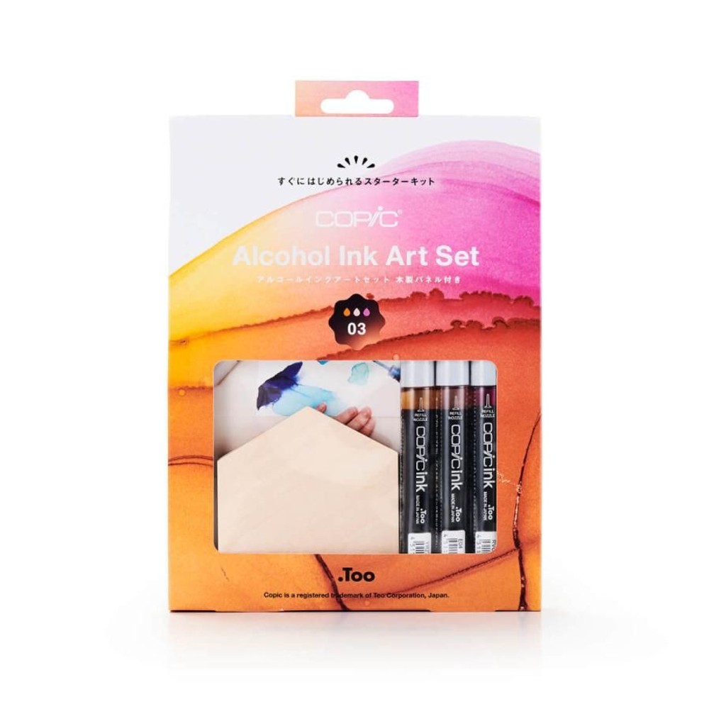 コピックアルコールインクアートセット 03( 木製パネル付き ) 12517006, 3( 木製パネル付き ), インクアートセット