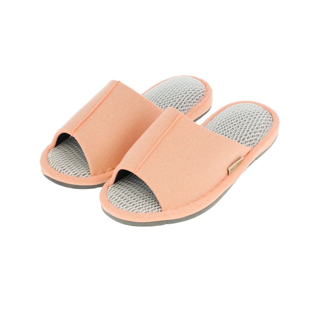 通気性が良いＷメッシュスリッパ, サーモンピンク, Mサイズ
