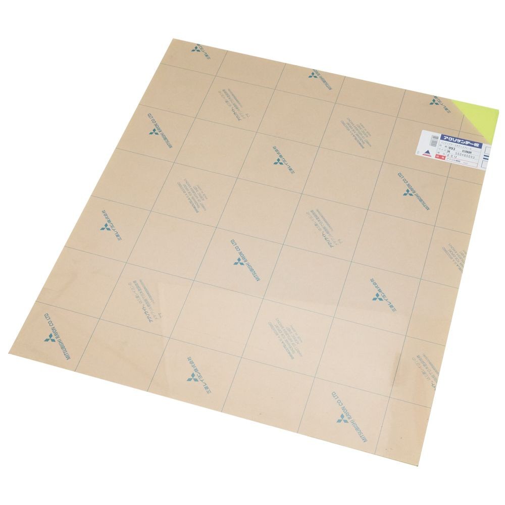 アクリサンデー板 蛍光黄緑透明 M 550&times;650&times;2mm, 蛍光黄緑透明, Mサイズ