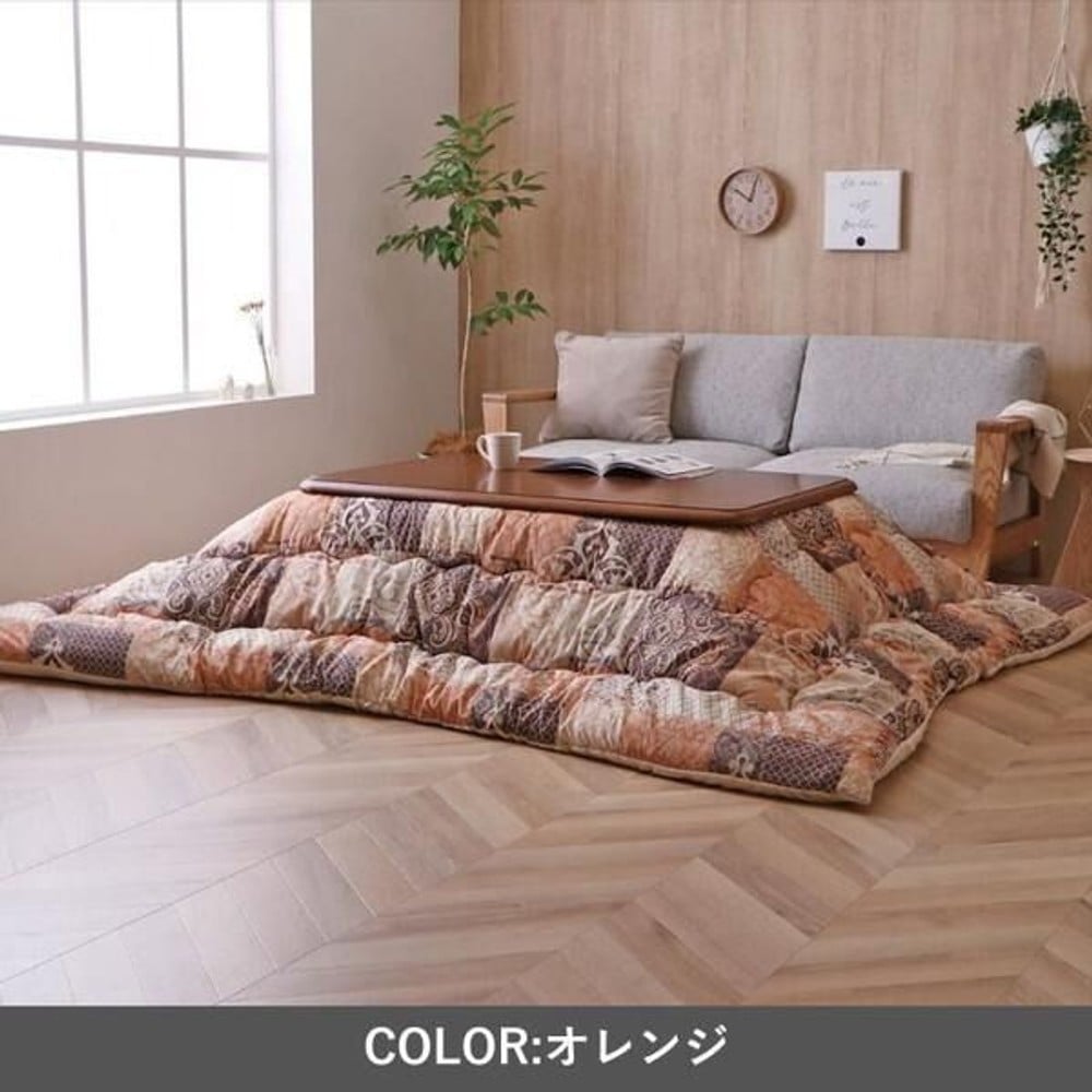 イケヒコ こたつ布団 掛布団 『クオーレ』  オレンジ 【メーカー直送・代引不可】, オレンジ, 205&times;205cm