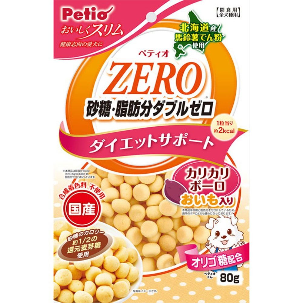 ペティオ  ZEROカリカリボーロおいも入り　80g, -, -