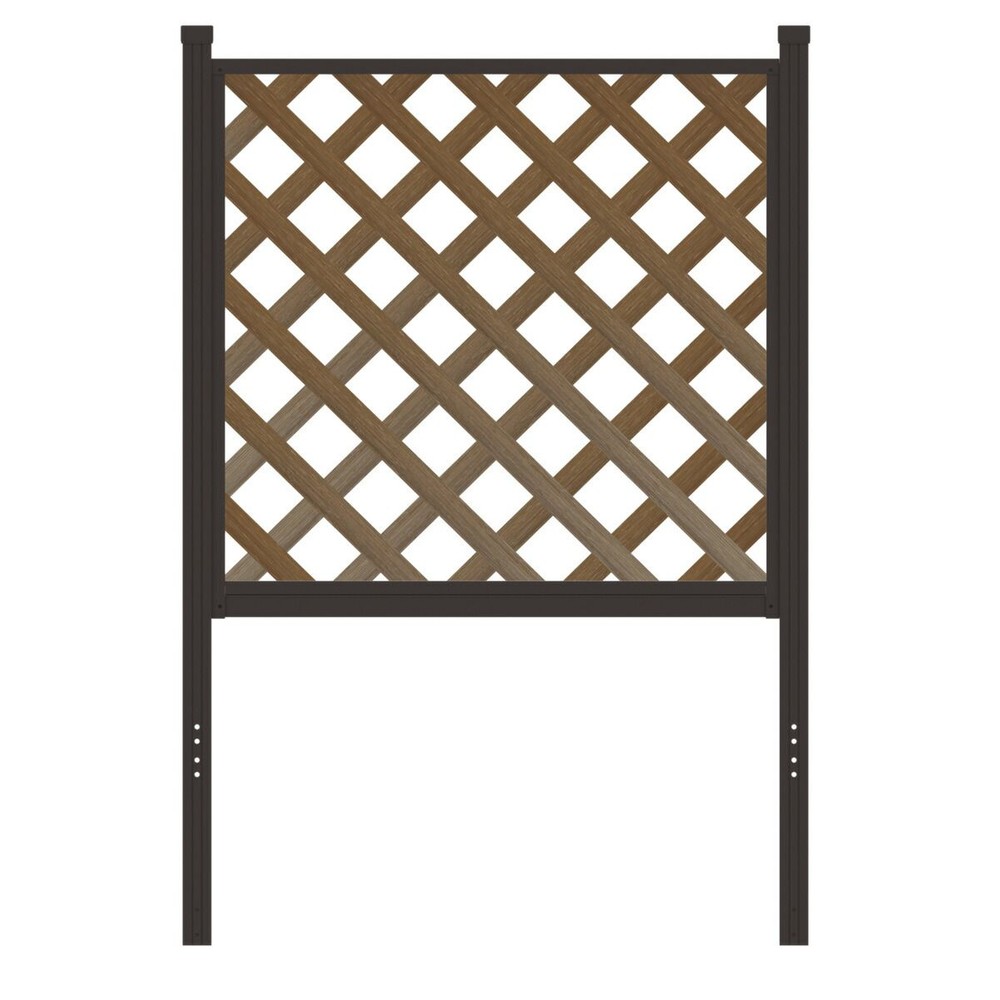 人工木ユニットデッキ 9090専用 ラティスフェンス W872&times;D45&times;H1275mm, ブラウン, 約幅872&times;奥行45&times;高さ1275mm