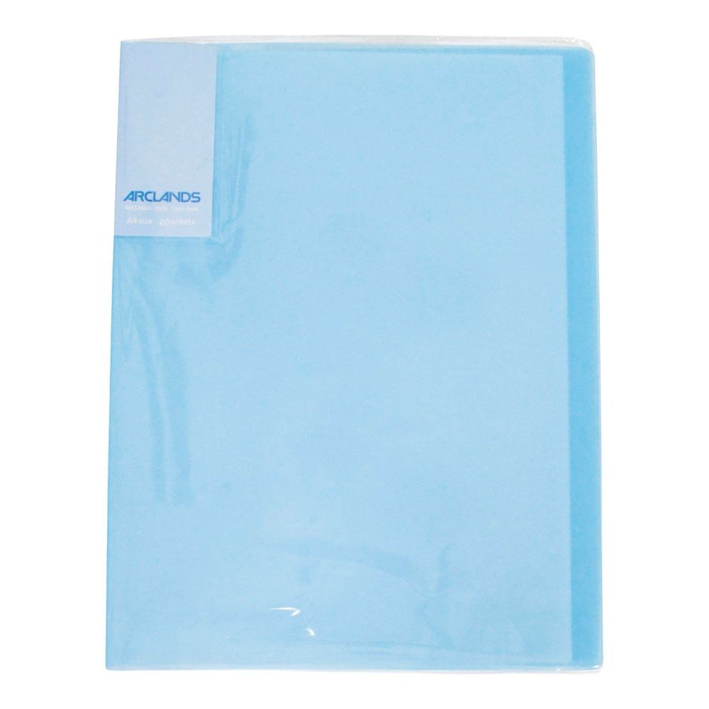 ウイザ WIZ'A透明クリアブックＡ4, ブルー, A4 20ポケット