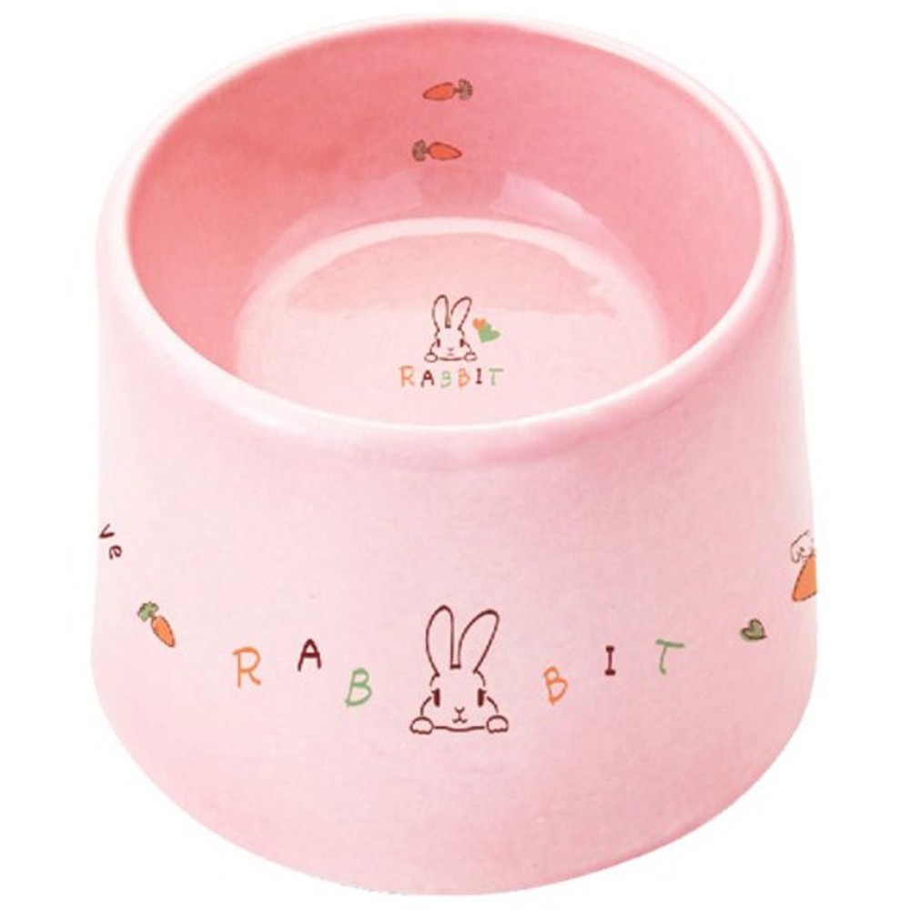 マルカン　うさちゃんのらくらくお食事ディッシュ, ピンク, 約 W140×D140×H80mm