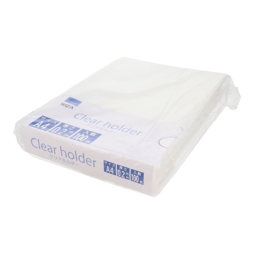 ウィザ WIZ'Aクリアホルダー Ａ４サイズ １００枚, クリア, A4 100枚