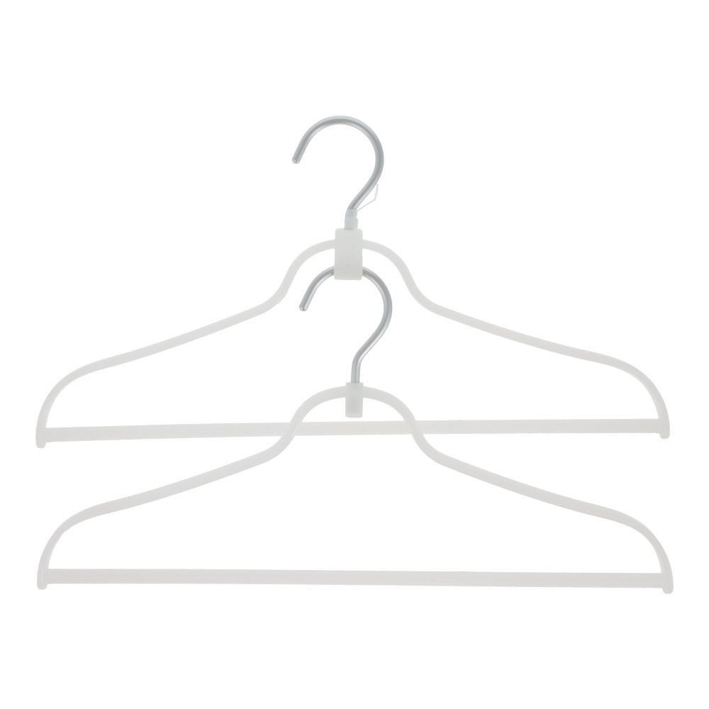 WIZ'A ウィザ つながるカジュアルハンガー40ｃｍ2本組, ホワイト, 約幅40cm