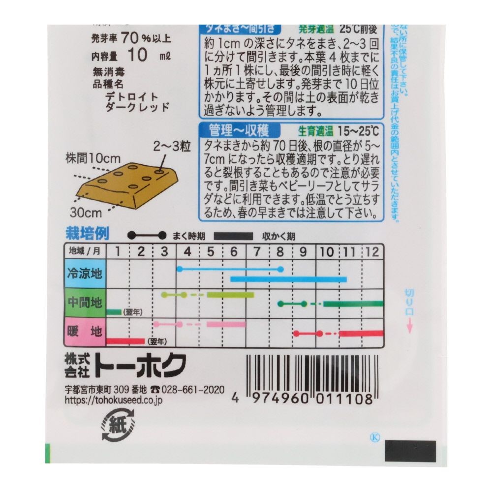 トーホク　あまいサラダビーツ, ビーツ, 10ml