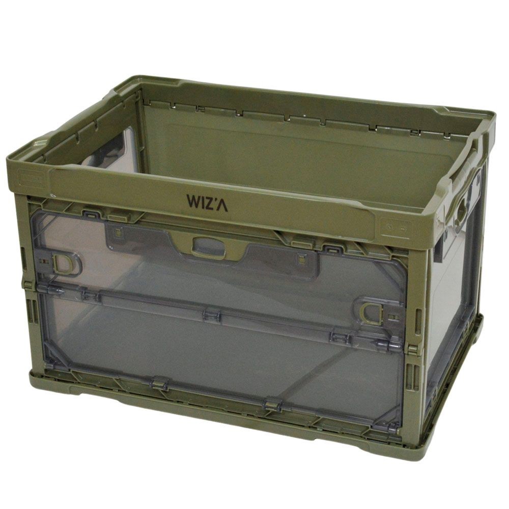 WIZ'A ウィザ 三面扉付折り畳みコンテナ, サンド, 容量：50L