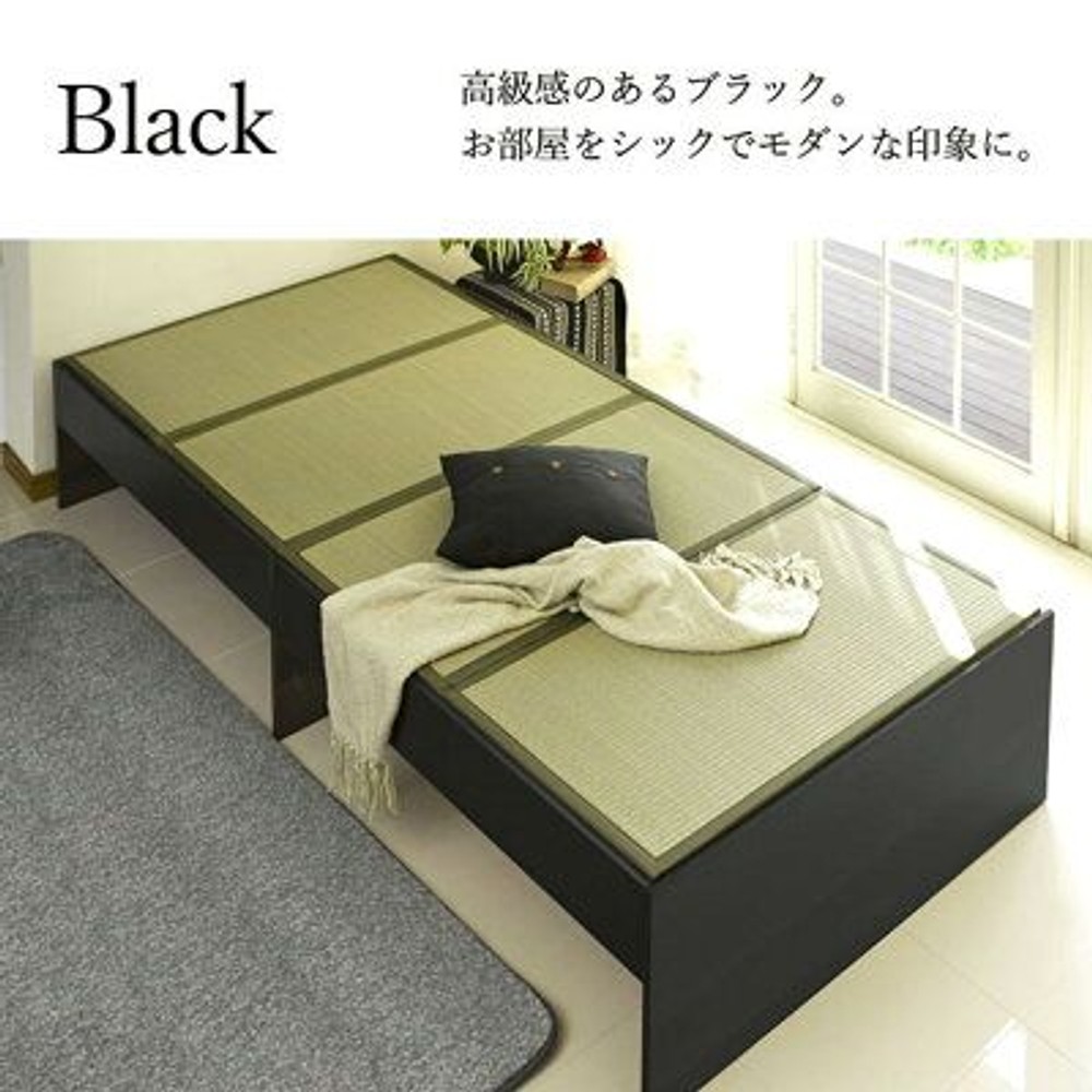 畳ベッド  ヘッドレス  シングルサイズ, ブラック, シングル