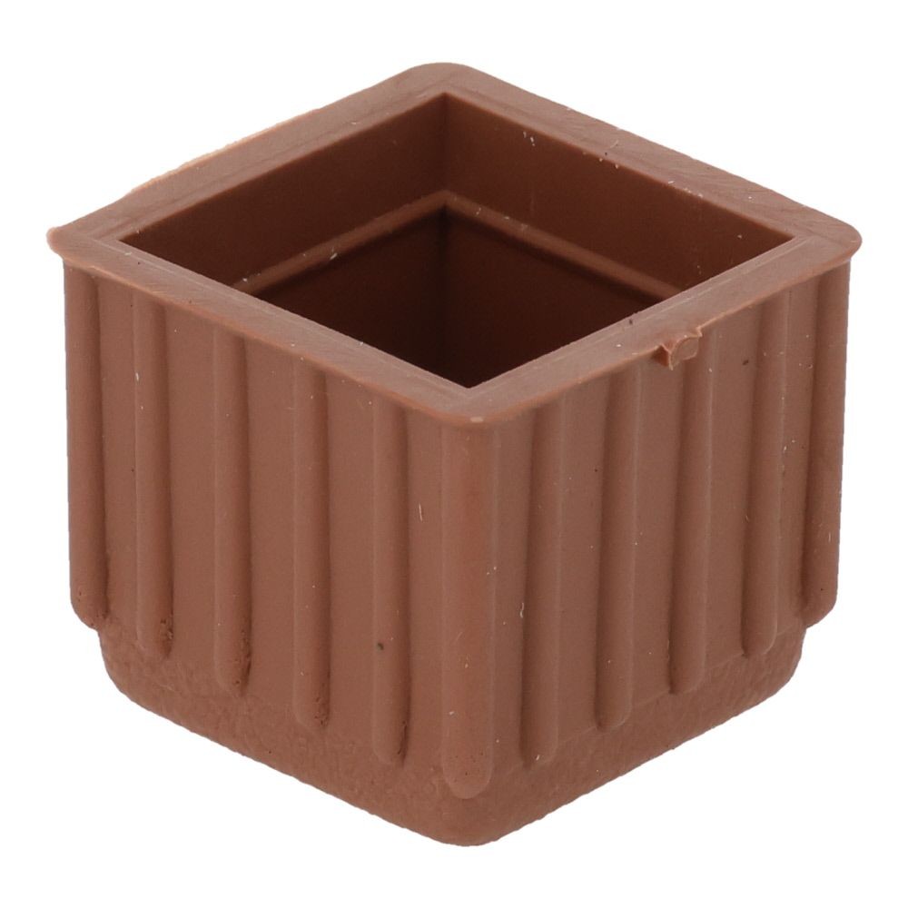 イス脚キャップ　角　茶, 茶(21), 21mm