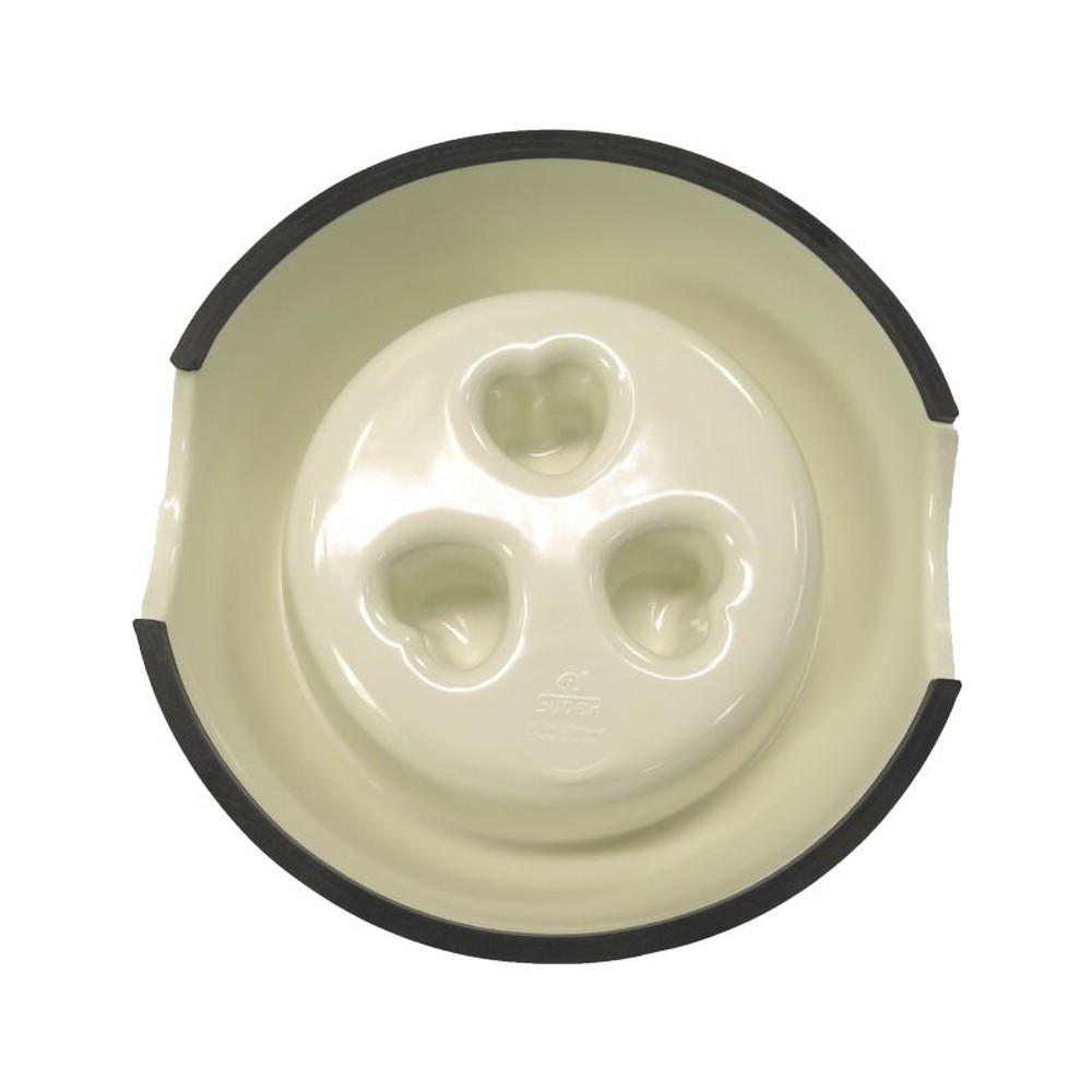 ペット用メラミン食器ゆっくり食べ用凸付き, ピンク, Sサイズ