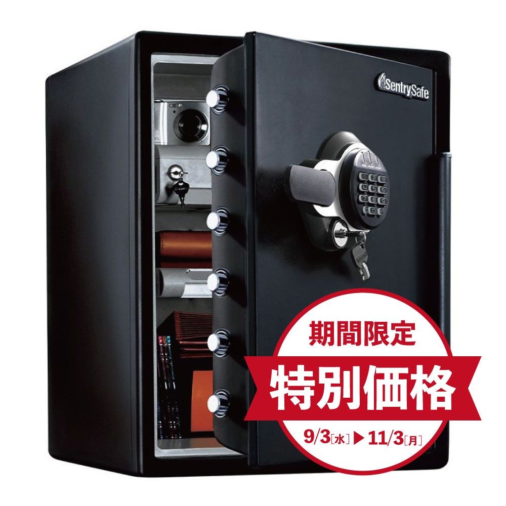 【期間限定特別価格】【開梱・設置費込】セントリー耐火・耐水金庫  JFW205GGL テンキー式 1時間耐火 56.6L【メーカー直送・代引不可】, ブラック, 56.6L