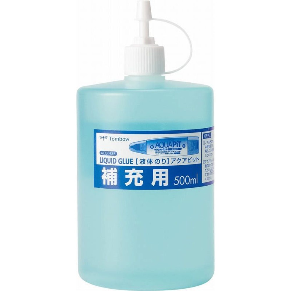 液体のり　アクアピット　補充用, 透明, 500ml