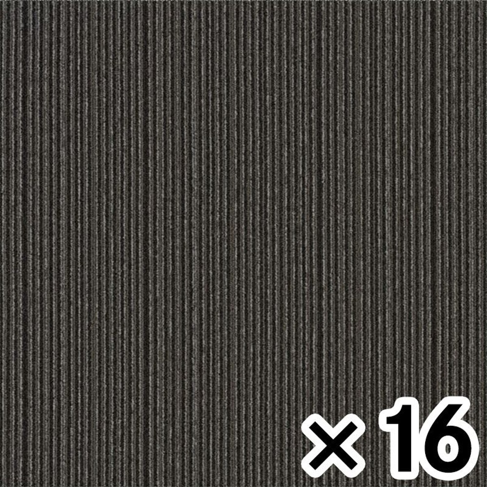 タイルカーペットＴＧ5000ーＨＣ504　ブラック &times;16枚セット, ブラック, 約40&times;40cm