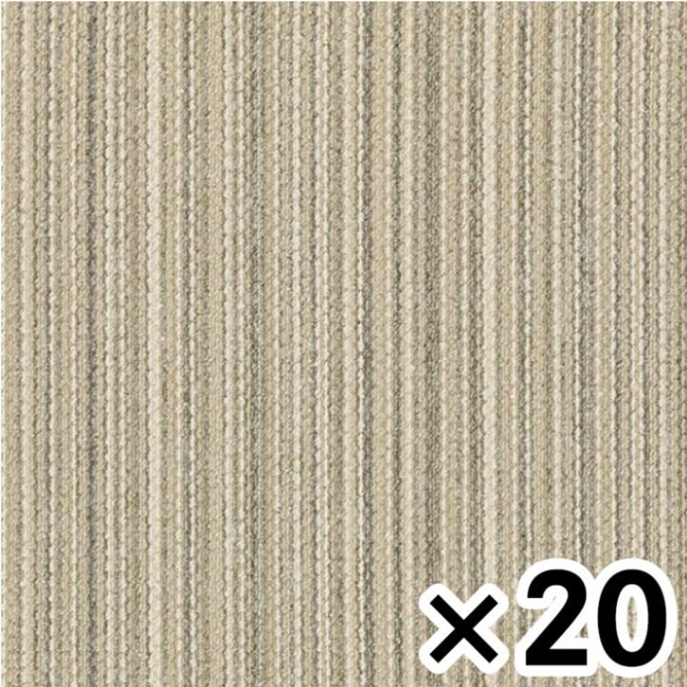 タイルカーペットＧＡ5556　50ｃｍ角ホワイト &times;20枚セット, ホワイト, 約50&times;50cm