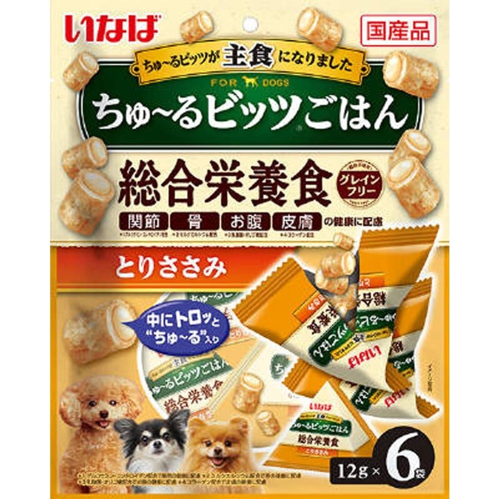 いなば ちゅーるビッツごはんとりささみ１２ｇｘ６袋, とりささみ, 12g&times;6袋