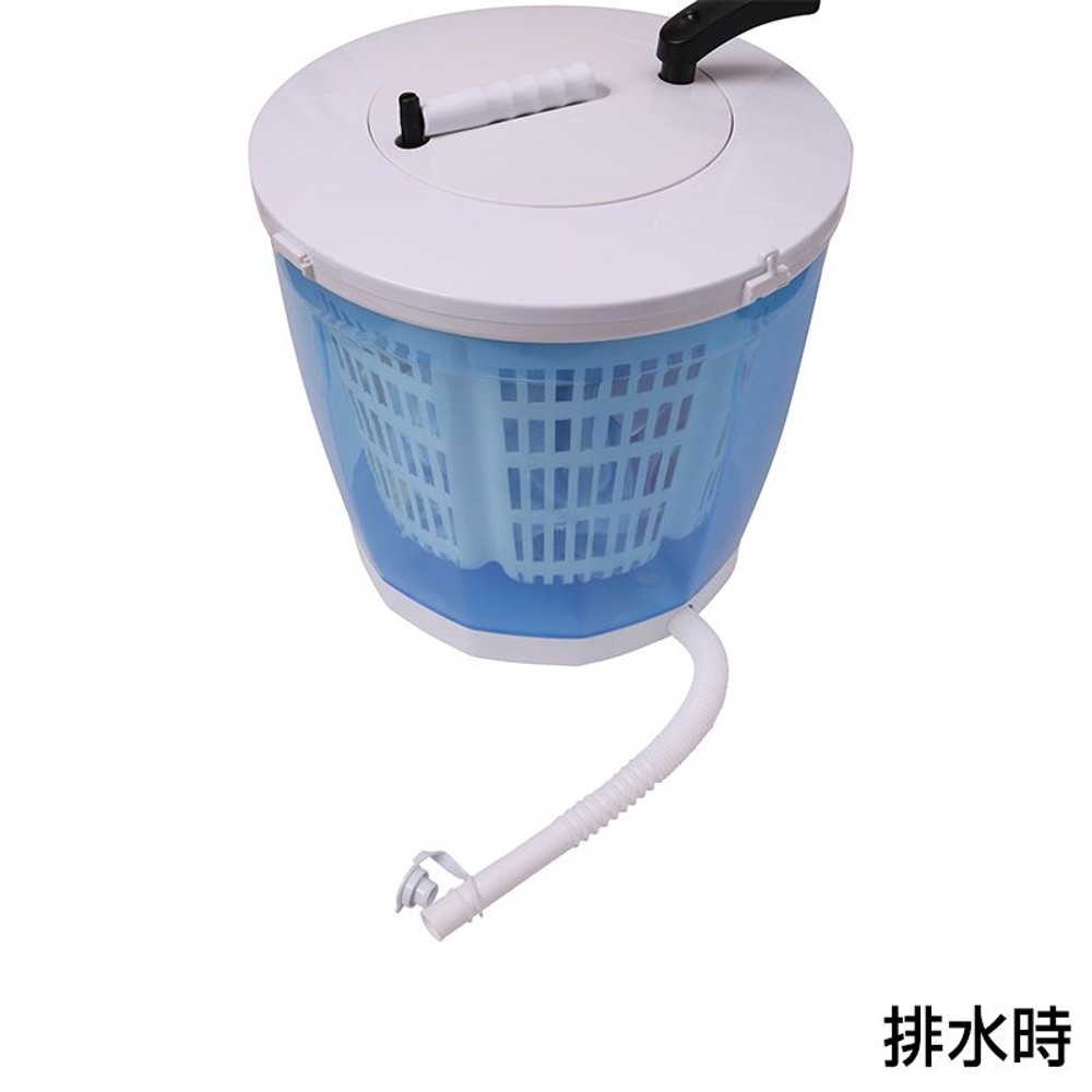 WIZ’A ウィザ どこでも使えるグルグル洗濯機, ホワイト／ブルー, 約幅340×奥行340×高さ343mm