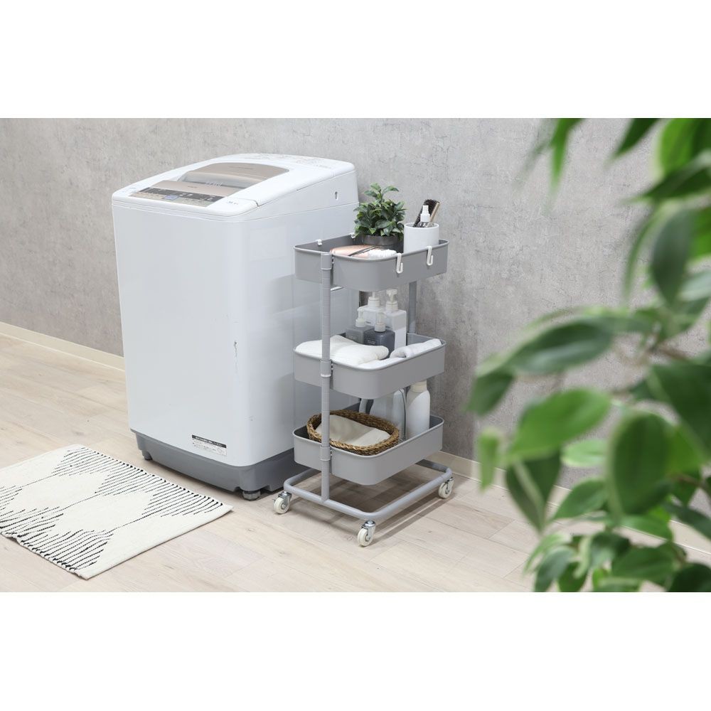 不二貿易 高さが調整できるワゴン　マルシェ　グレー【メーカー直送・代引不可】, グレー, 幅420mm&times;奥行360mm&times;高さ780mm