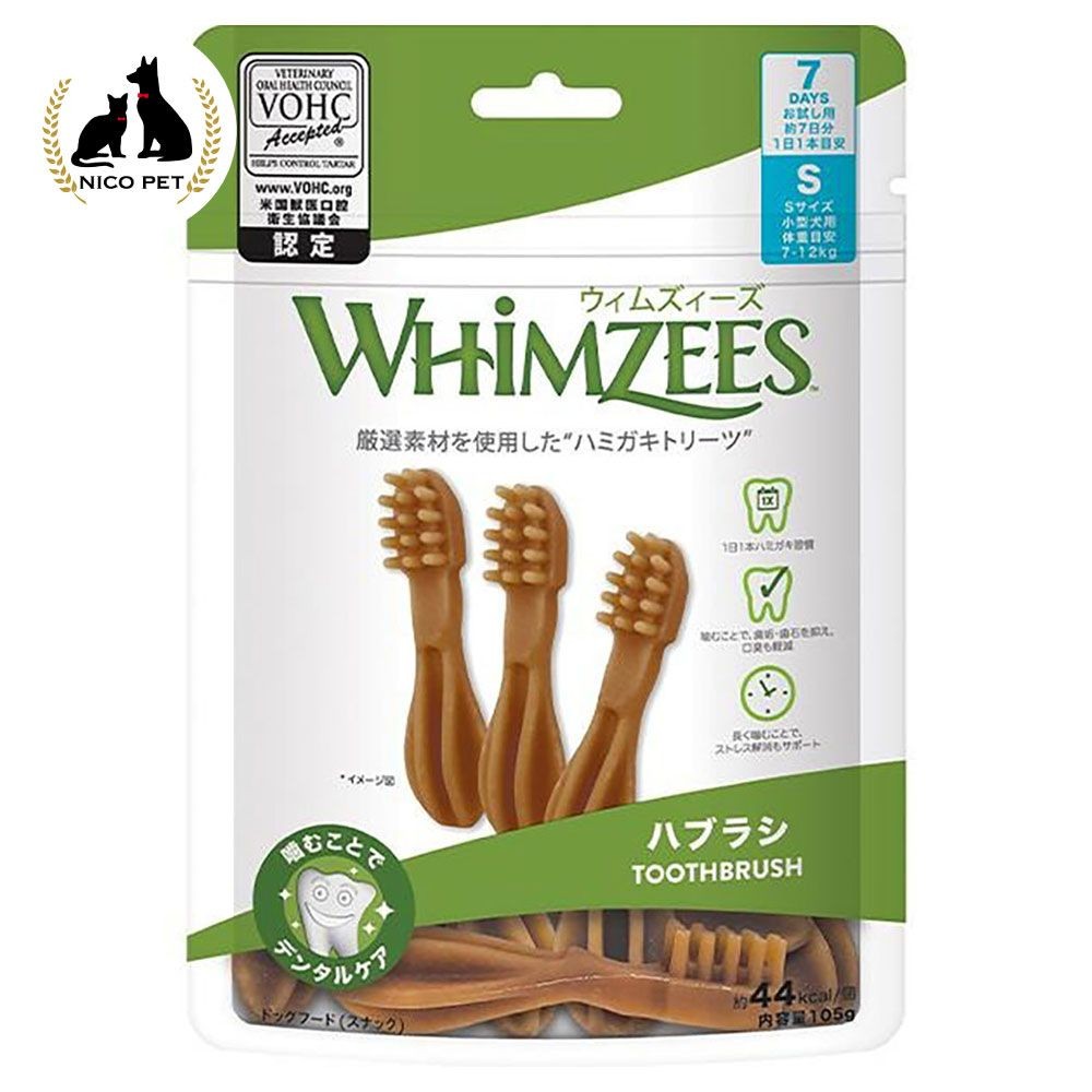 ウィムズィーズ ハブラシS 小型犬(体重7‐12kg) 7個入り, 小型犬向け, 7個入り