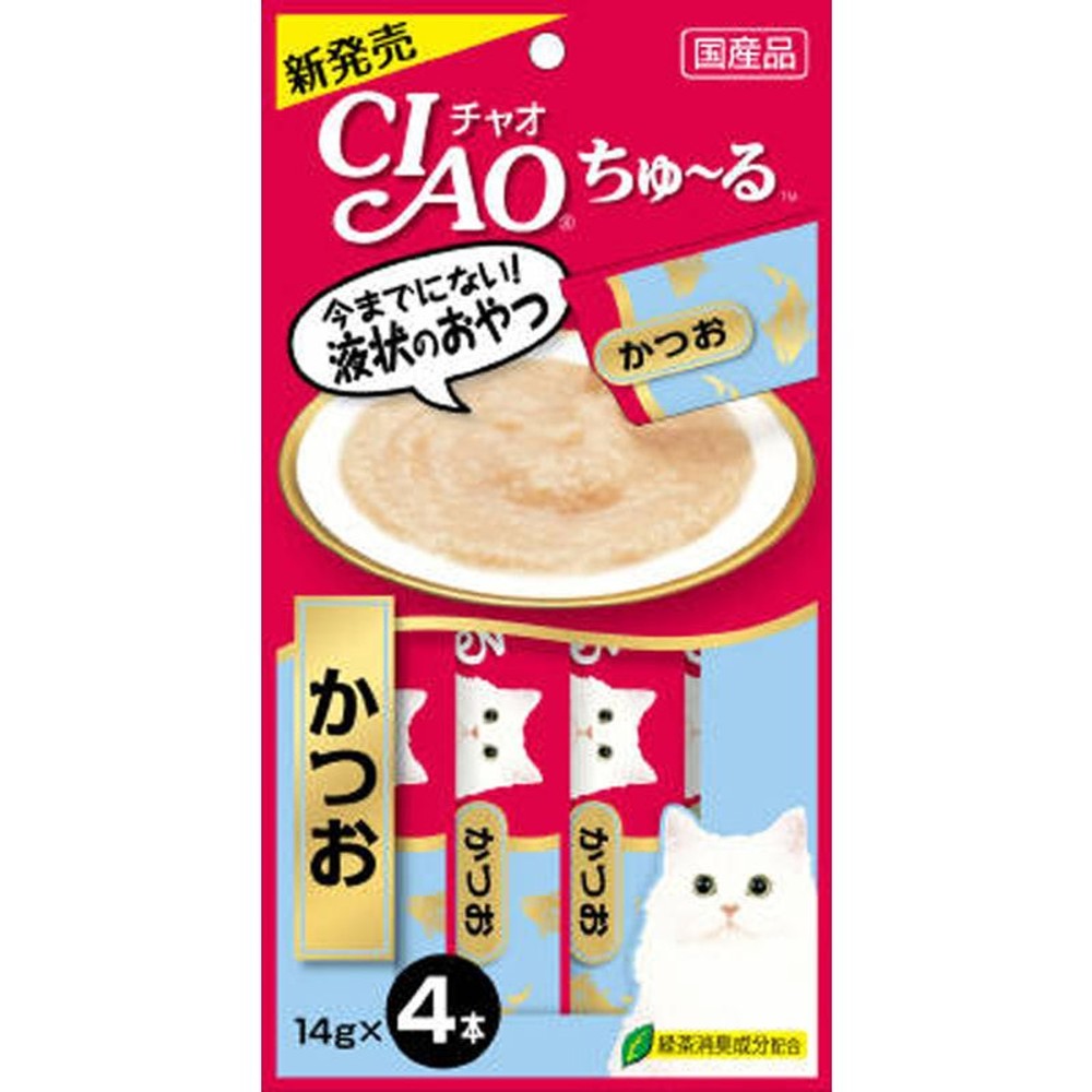 チャオ　ちゅーる　かつお　4本, かつお, 14g&times;4本