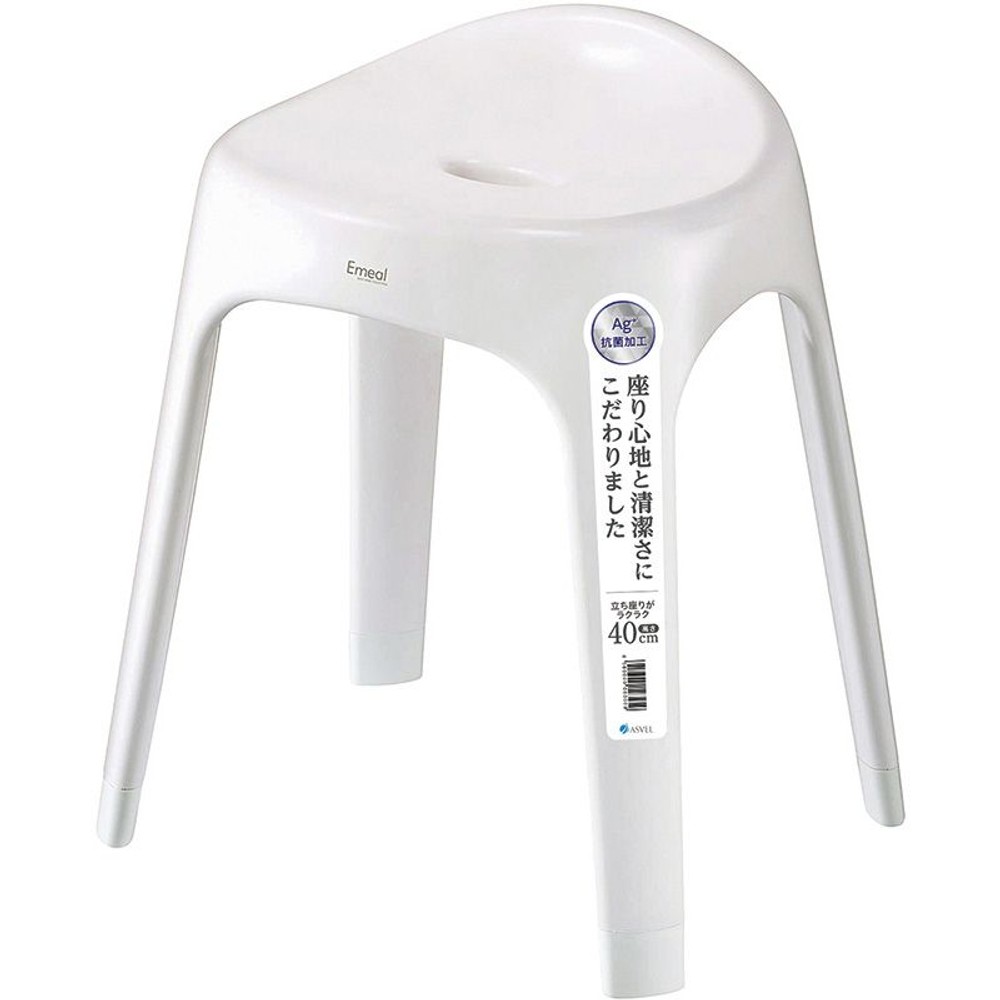 アスベル　ASVEL エミール風呂イス, ホワイト, 高さ30cm