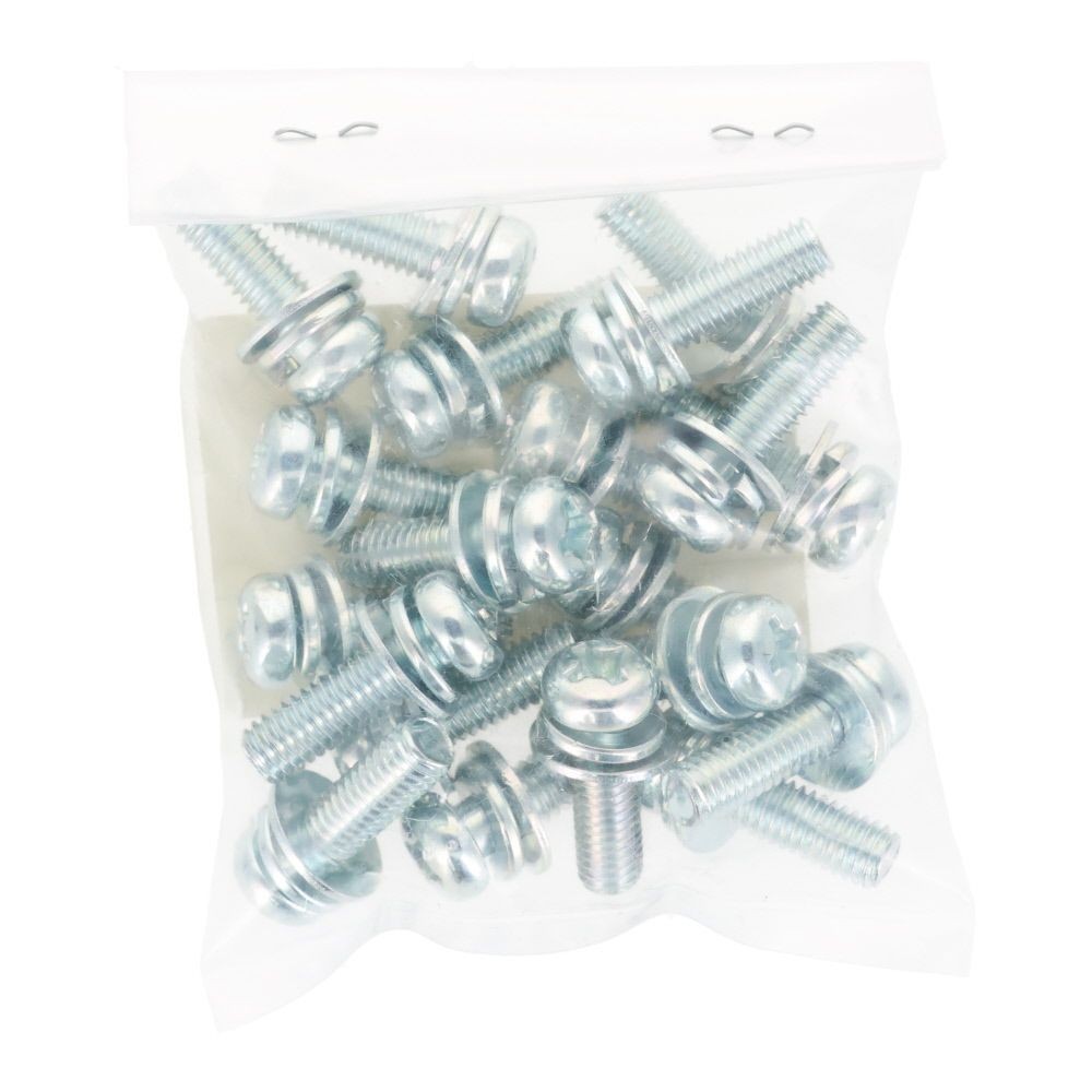 ユニクロ　座金組込ねじ　Ｐー３　Ｍ６&times;２０　２０個入り, ねじ, M6&times;20