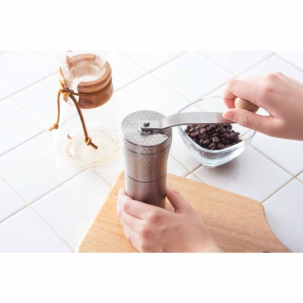 川崎 KAWASAKI ステンレス コーヒーミル 槌目 MI-031, ステンレス, 槌目
