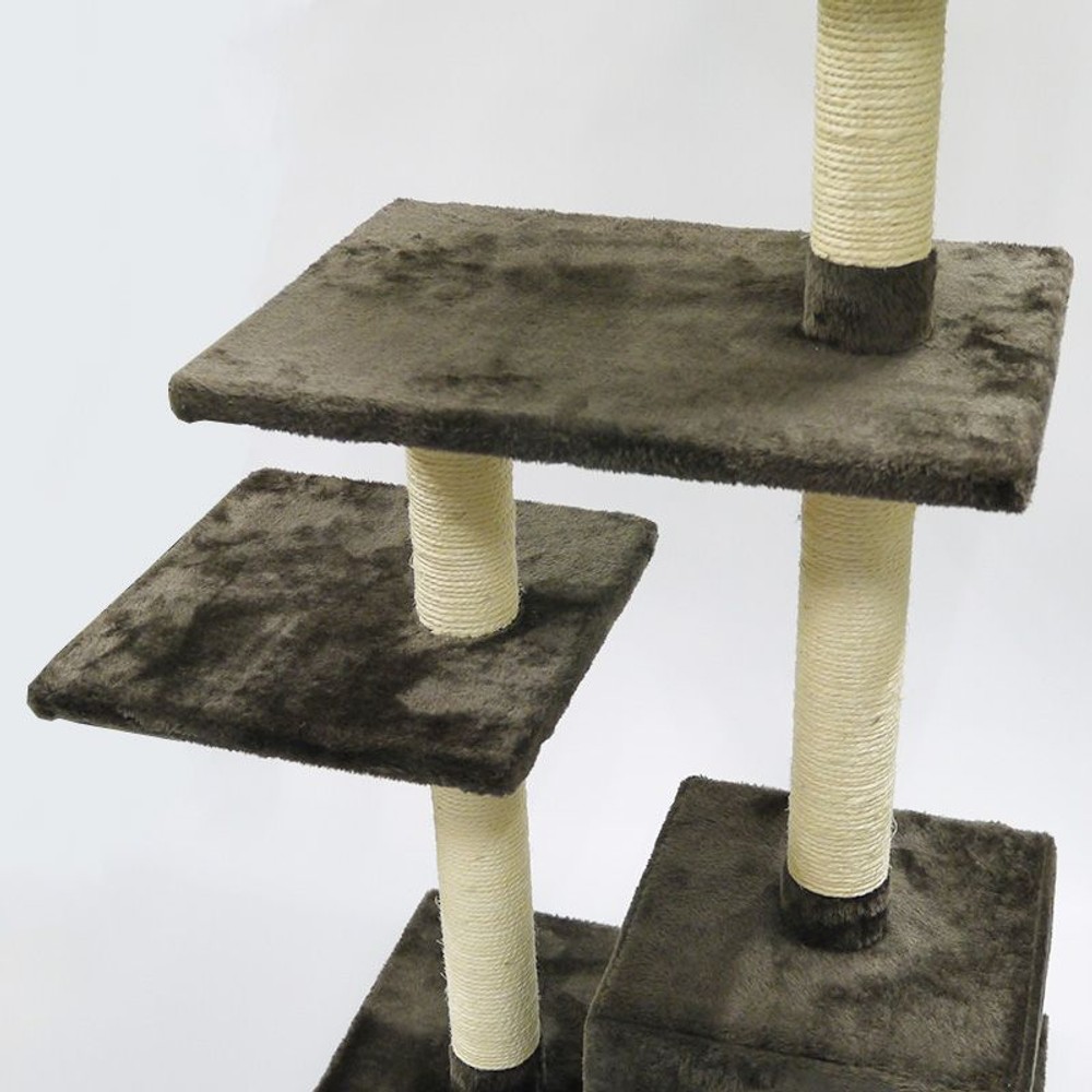 キャットタワー　ソファー付　ブラウン, ブラウン（1段）, 1段