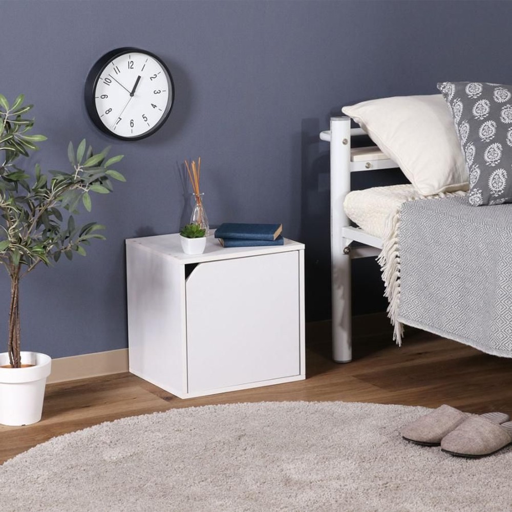 キューブボックス　扉付【メーカー直送 代引不可】, ブラウン, 1段