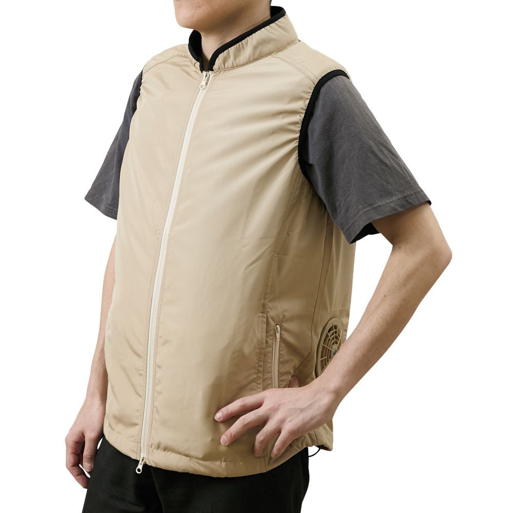 【2025年モデル】ウイザ WIZ'A 空調ウェア　ベーシック　ベスト　ベージュ, ベージュ, Mサイズ