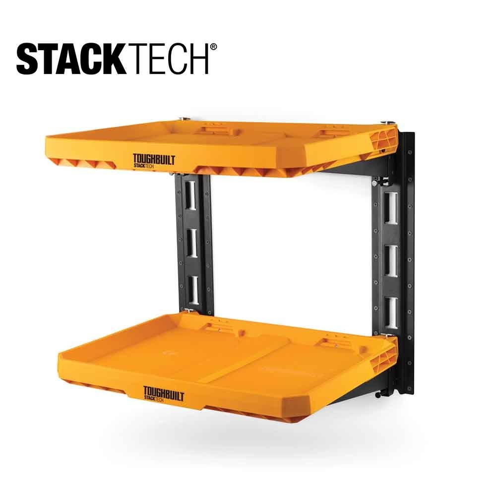 TOUGHBUILT（タフビルト）STACK TECH(スタックテック) 　2段 ウォールマウントシェルフ, オレンジイエロー, TB-B1S3-M-20