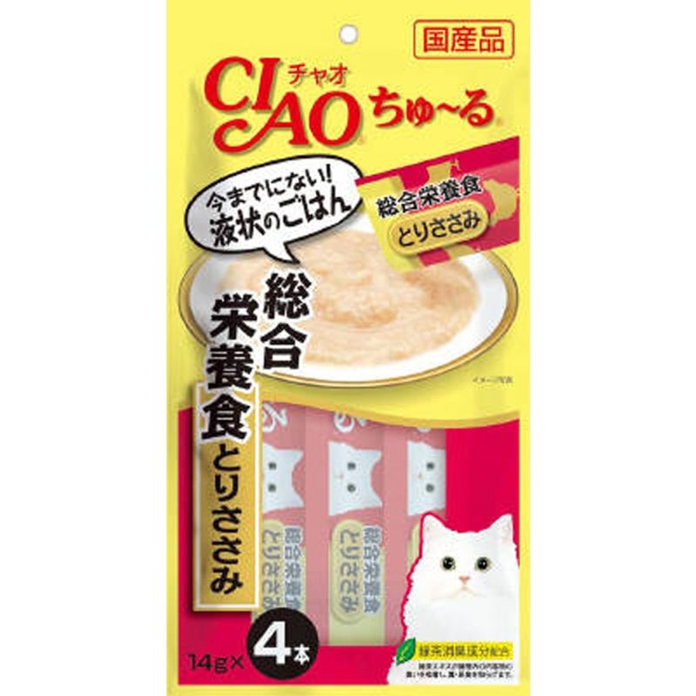 チャオ　ちゅーる　総合栄養食　とりささみ　14ｇ&times;4, とりささみ, 14g&times;4本